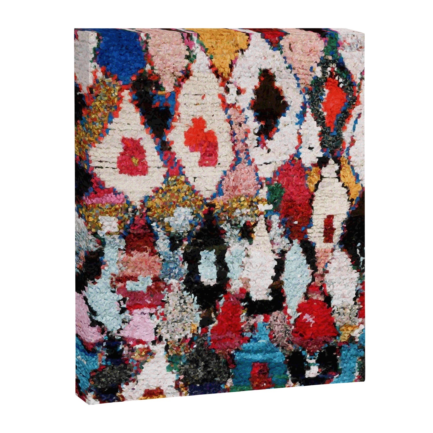 Antique Moroccan Boucherouitte Rug Print Canvas Print Gallery Image 3