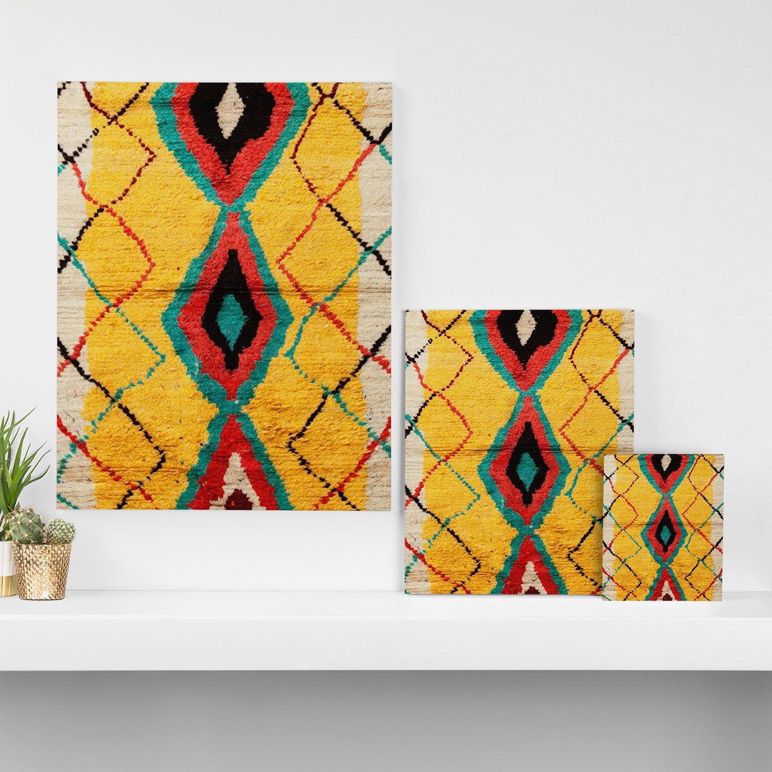Antique Moroccan Rug Print Canvas Print Gallery Image 3