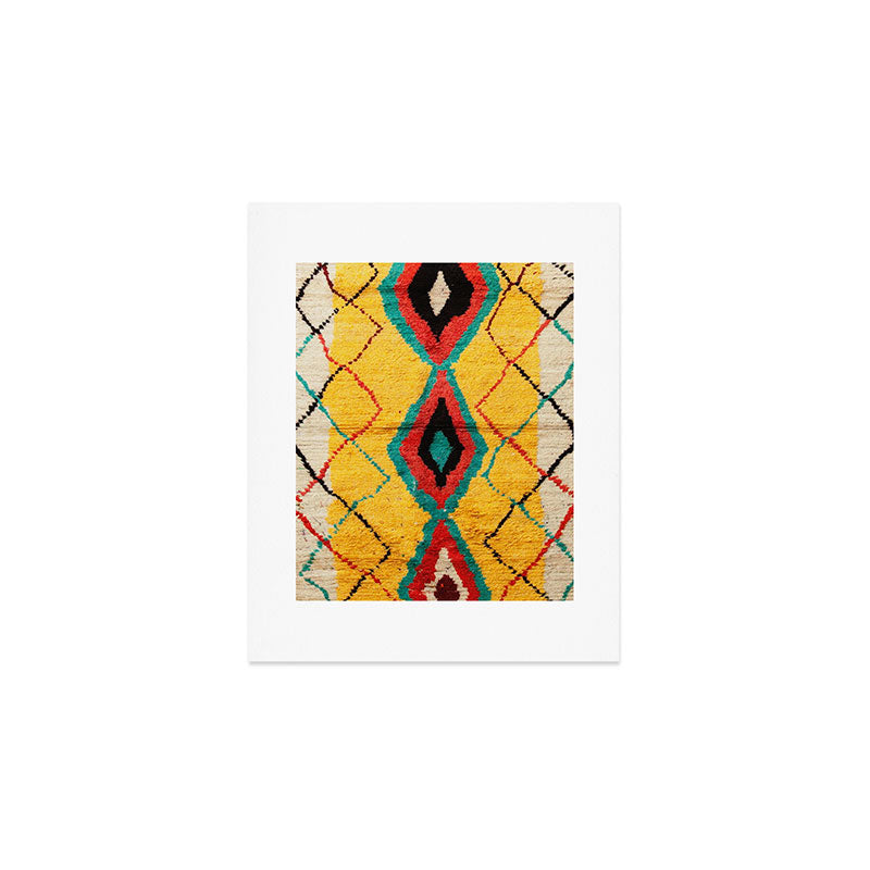 Antique Moroccan Rug Print Art Print Gallery Image 1