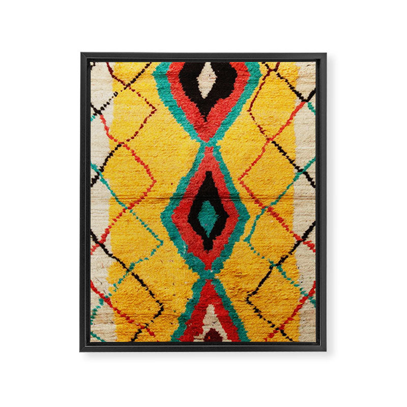 Antique Moroccan Rug Print Framed Canvas Print Gallery Image 3