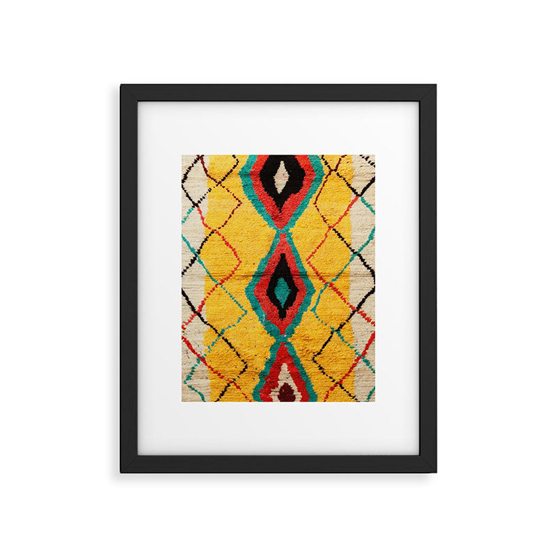 Antique Moroccan Rug Print Framed Art Print Gallery Image 4