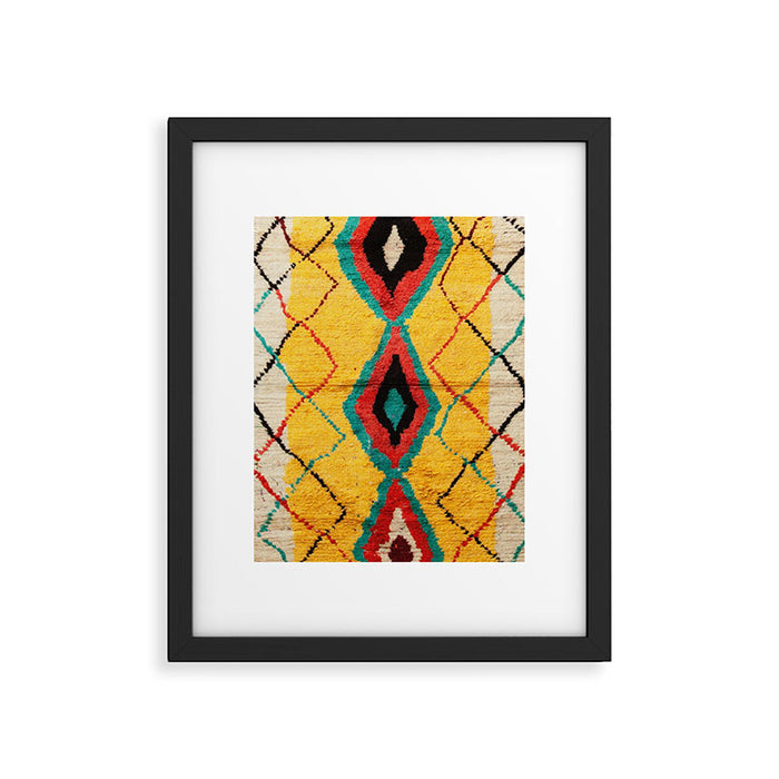 Antique Moroccan Rug Print Framed Art Print Gallery Image 1