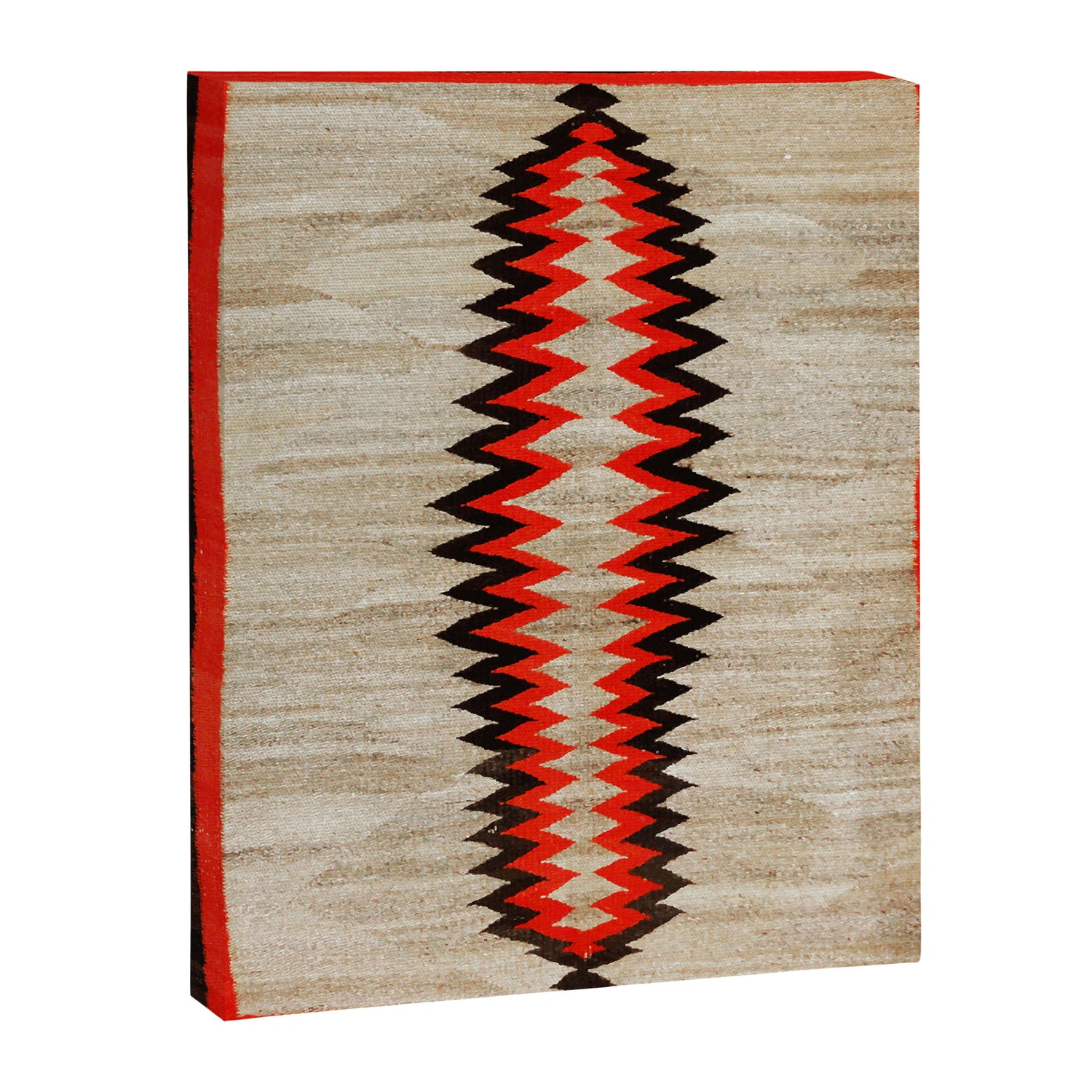 Antique Navajo Rug With Chevron Stripes Print Canvas Print Gallery Image 3