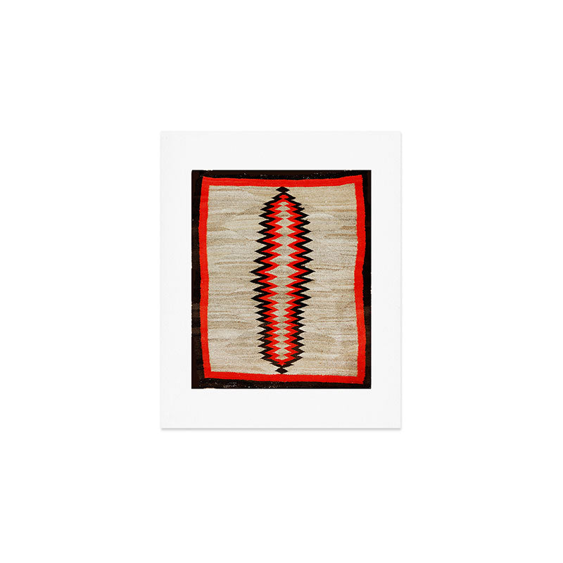 Antique Navajo Rug With Chevron Stripes Print Art Print Gallery Image 1