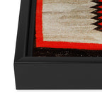Antique Navajo Rug With Chevron Stripes Print Framed Canvas Print Gallery Image 3