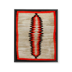 Antique Navajo Rug With Chevron Stripes Print Framed Canvas Print Gallery Image 3