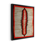 Antique Navajo Rug With Chevron Stripes Print Framed Canvas Print Gallery Image 2