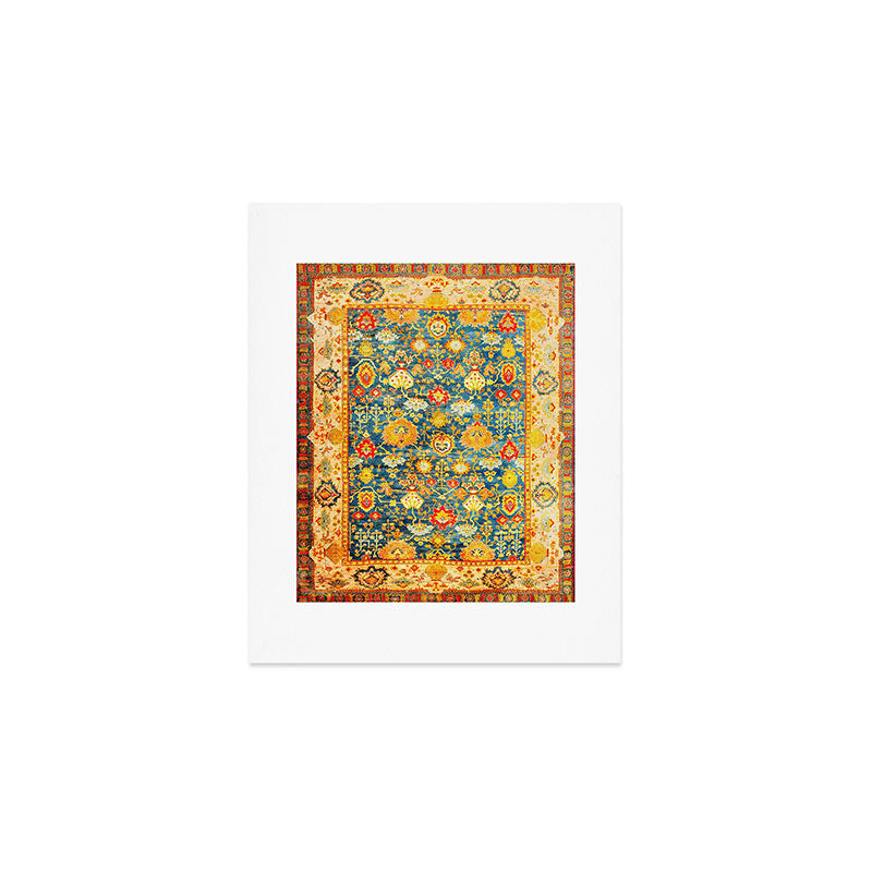 Antique Oushak Turkish Rug Print Art Print Gallery Image 1