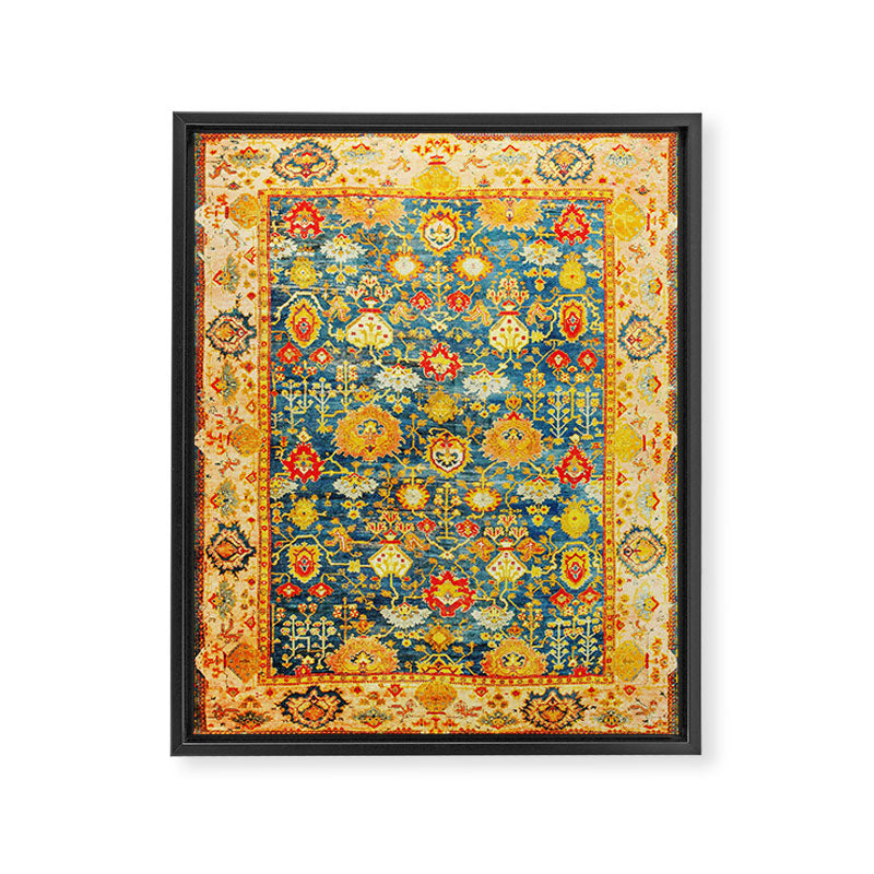 Antique Oushak Turkish Rug Print Framed Canvas Print Gallery Image 3
