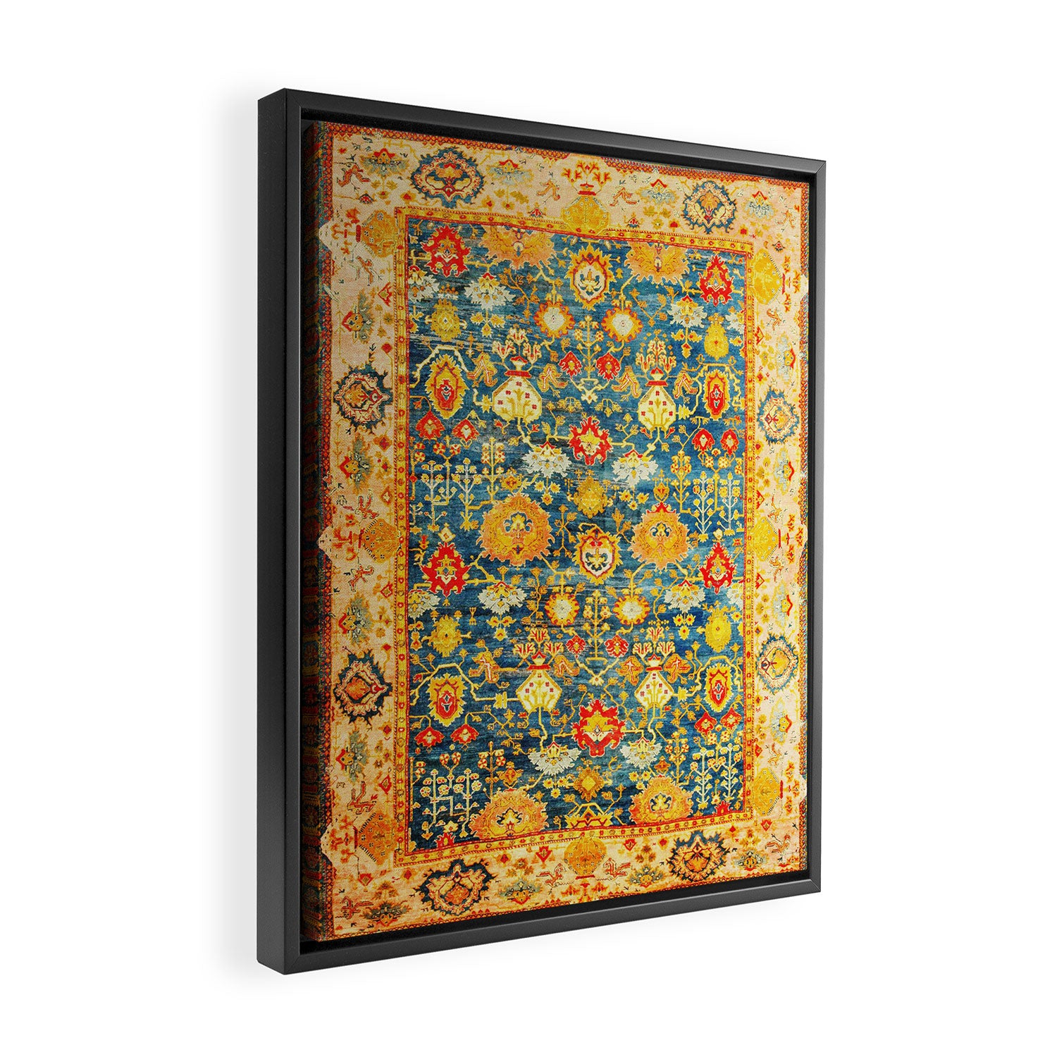 Antique Oushak Turkish Rug Print Framed Canvas Print Gallery Image 2