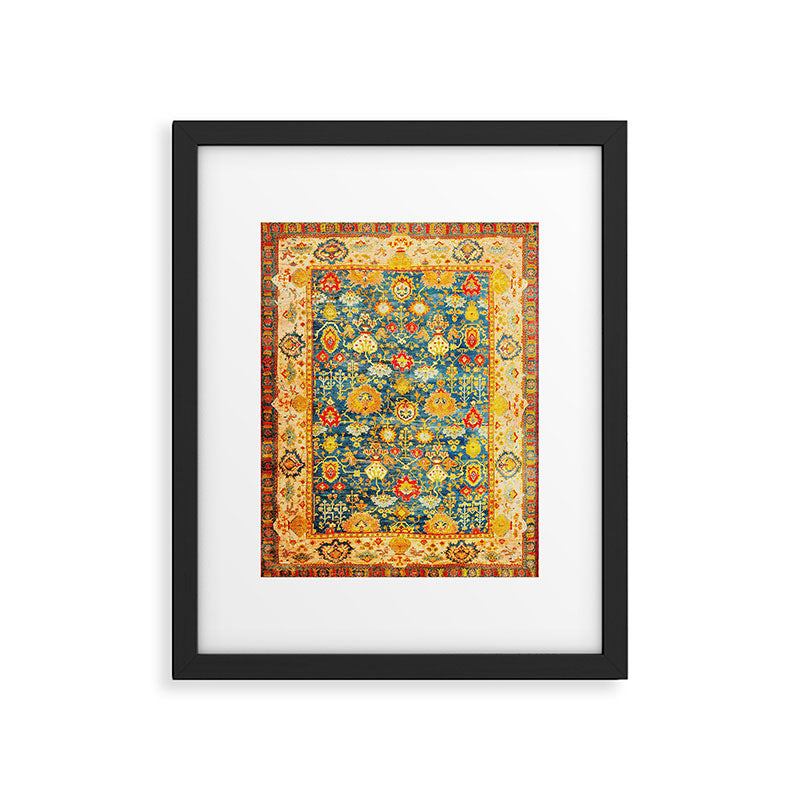 Antique Oushak Turkish Rug Print Framed Art Print Gallery Image 4
