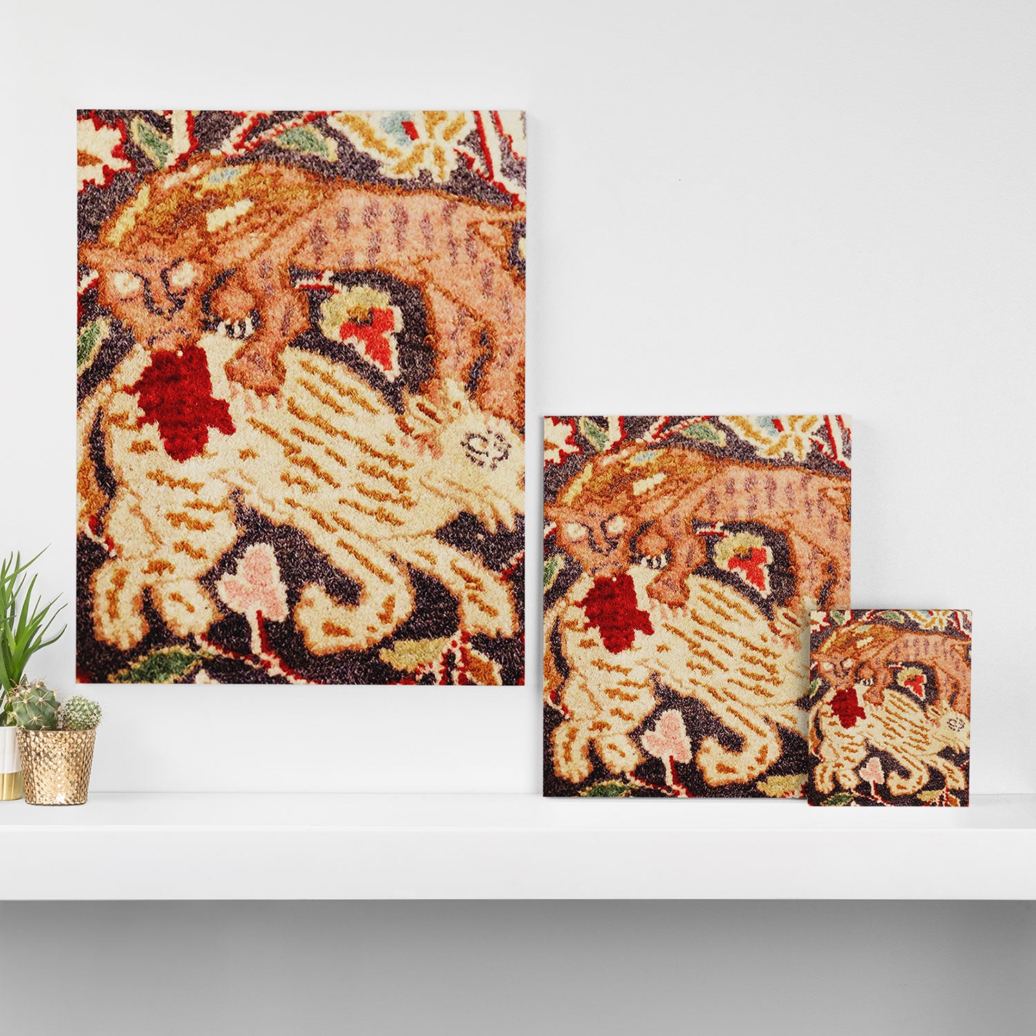 Antique Persian Animal Rug Print Canvas Print Gallery Image 3