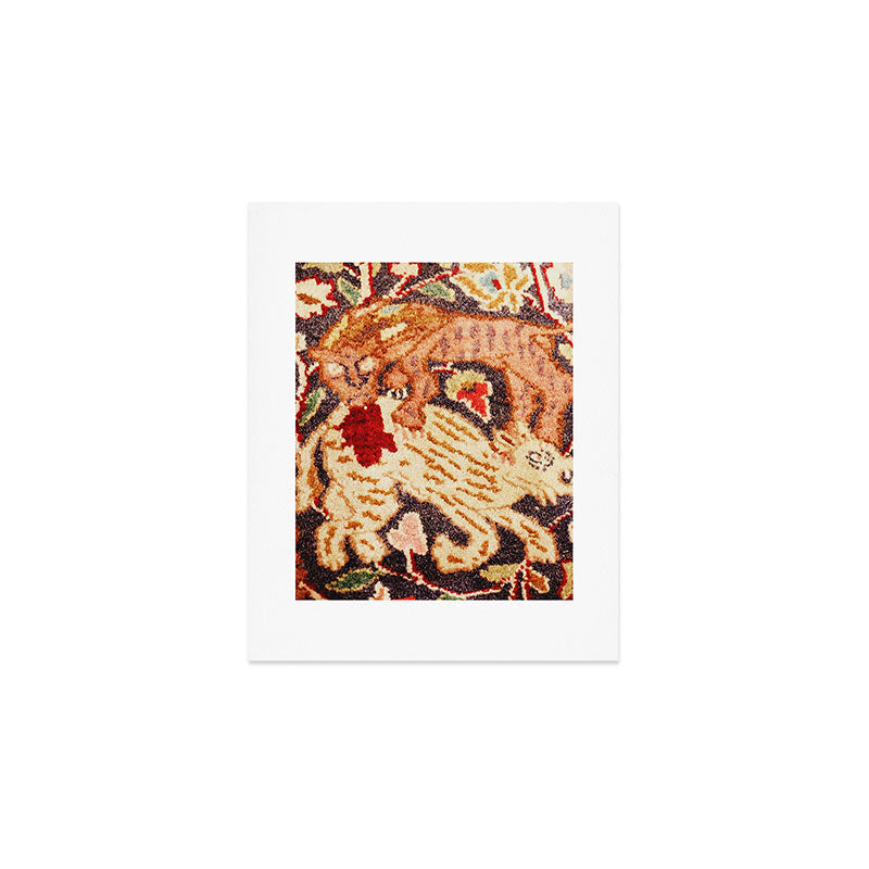 Antique Persian Animal Rug Print Art Print Gallery Image 1