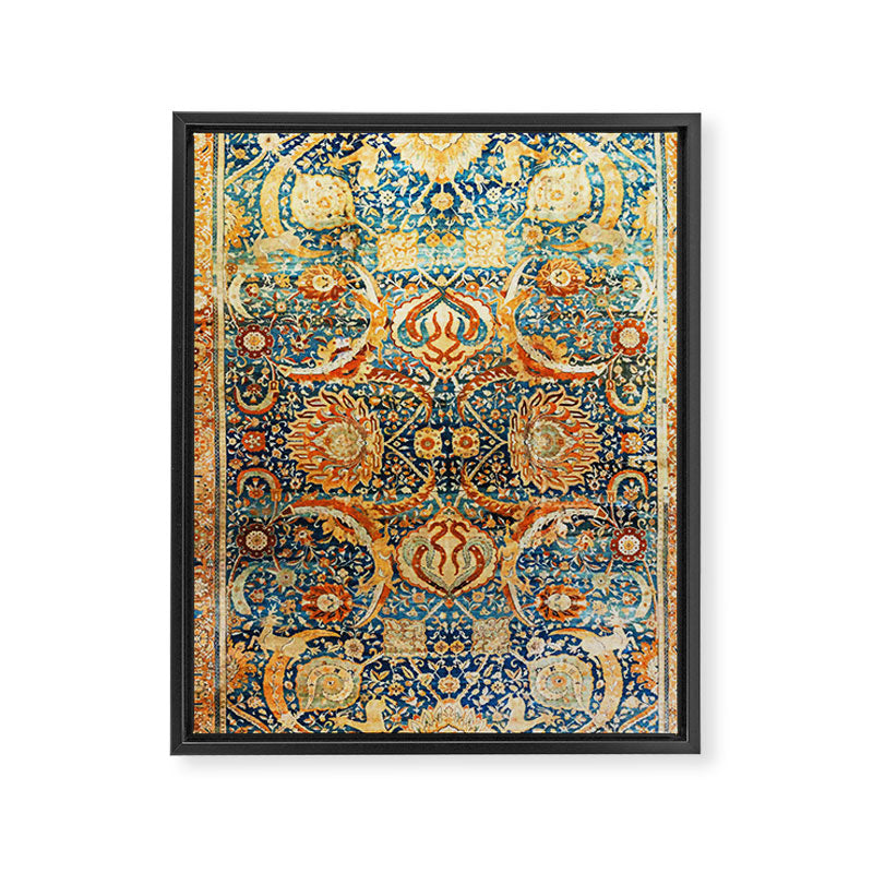 Antique Persian Animal Rug Print Framed Canvas Print Gallery Image 3