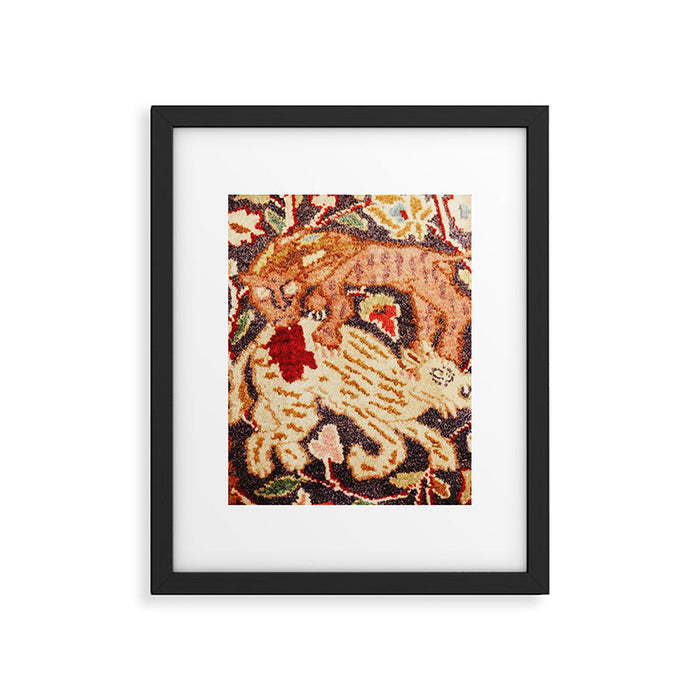 Antique Persian Animal Rug Print Framed Art Print Gallery Image 1