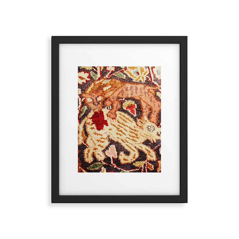 Antique Persian Animal Rug Print Framed Art Print Gallery Image 5