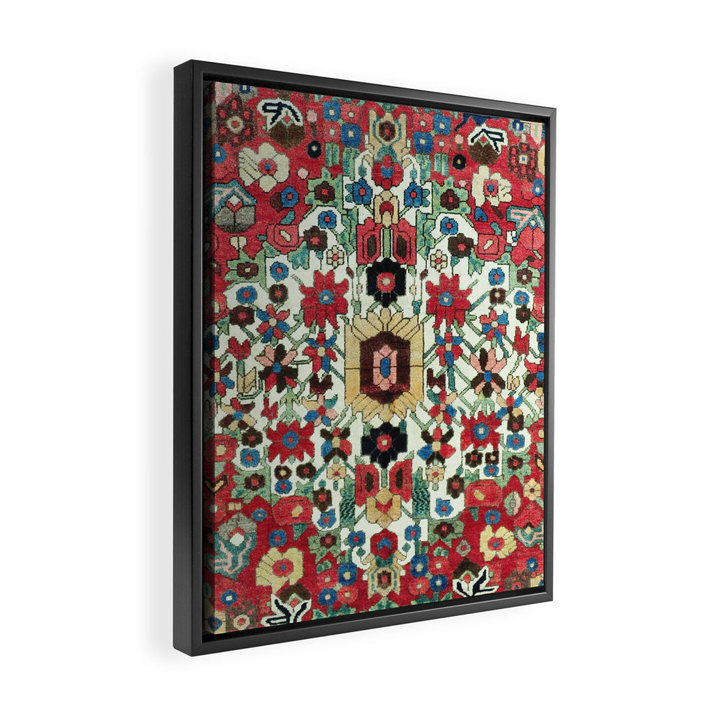 Antique Persian Bakhtiari Rug Print Framed Canvas Print Gallery Image 2
