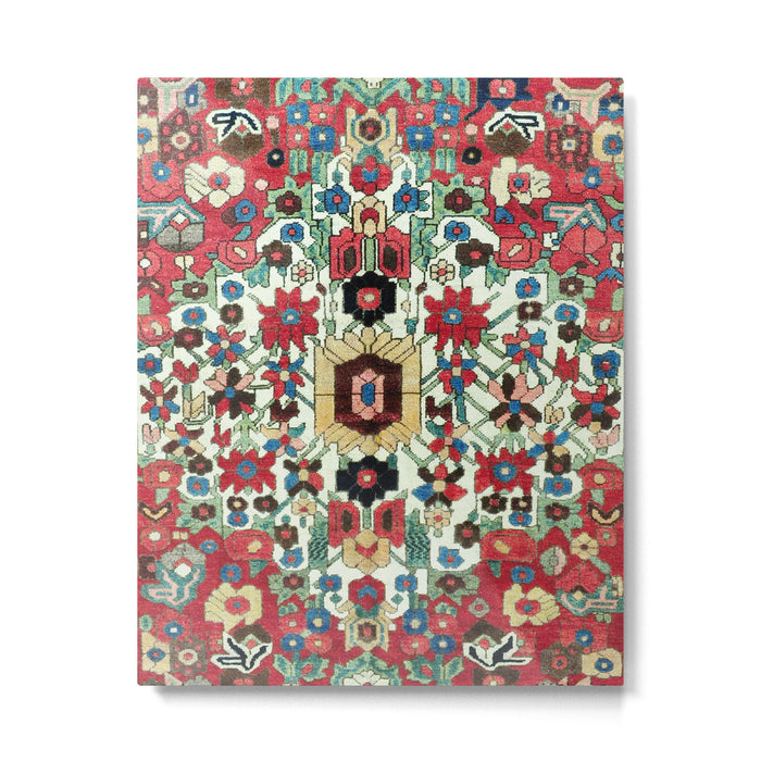 Antique Persian Bakhtiari Rug Print Metal Print Gallery Image 1