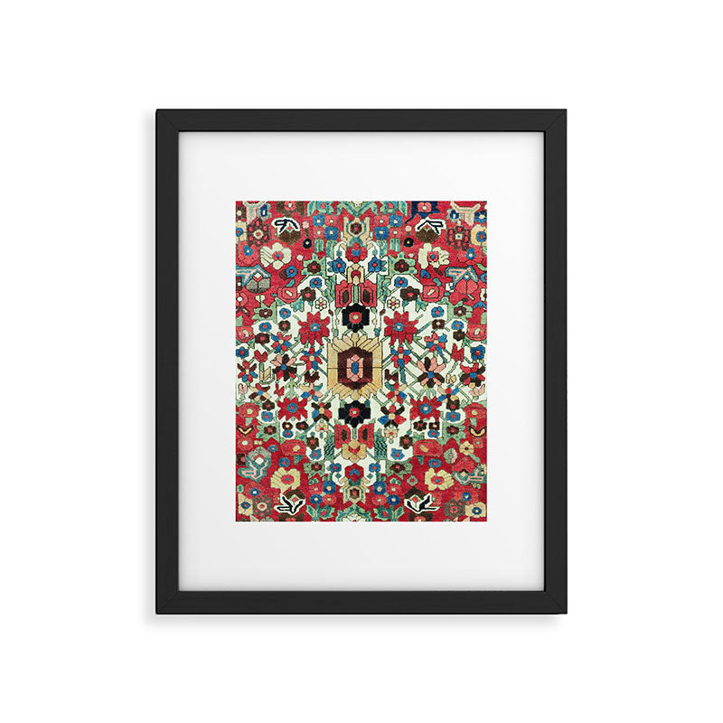 Antique Persian Bakhtiari Rug Print Framed Art Print Gallery Image 4
