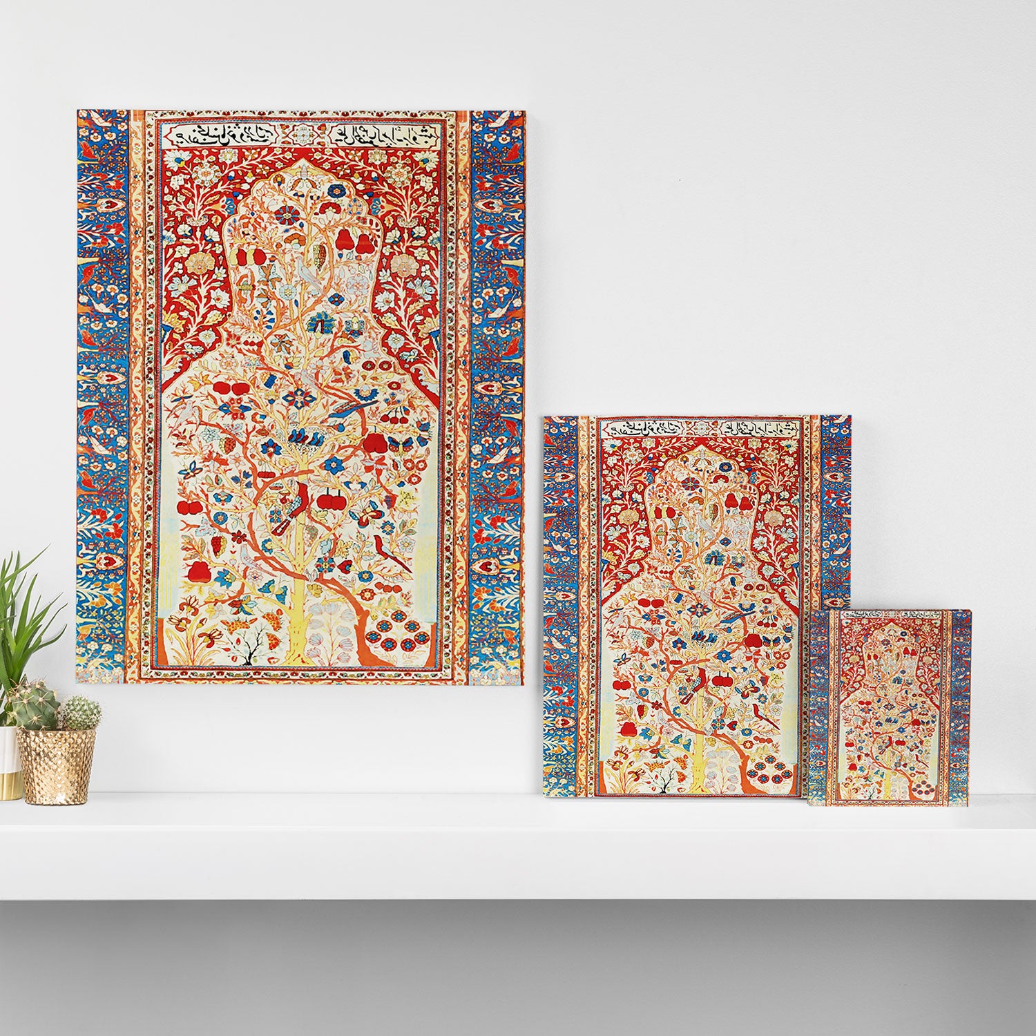 Antique Persian Garden Rug With Birds Print Canvas Print Gallery Image 3