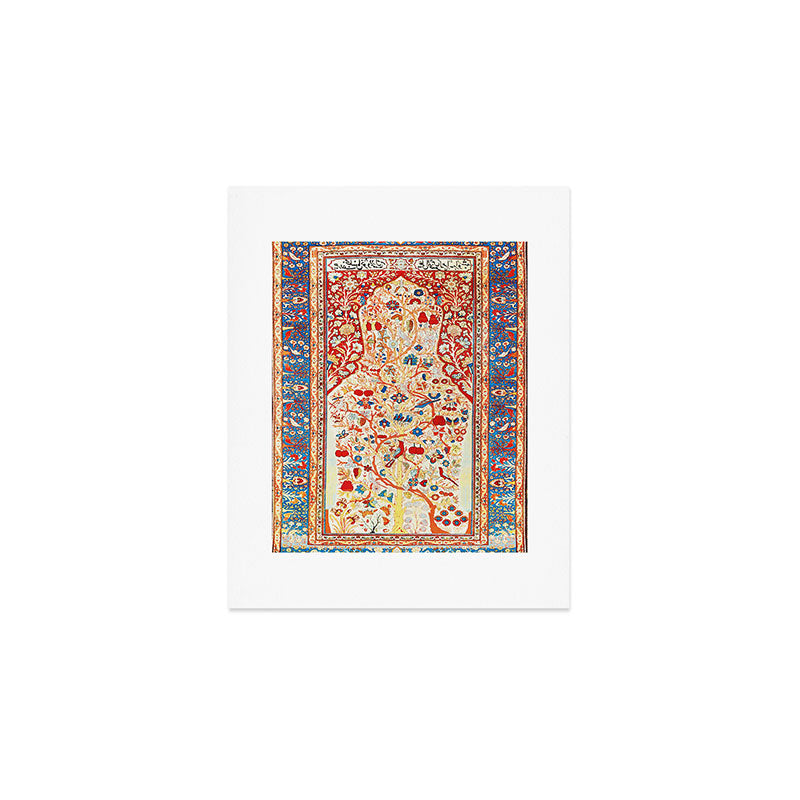 Antique Persian Garden Rug With Birds Print Art Print Gallery Image 1