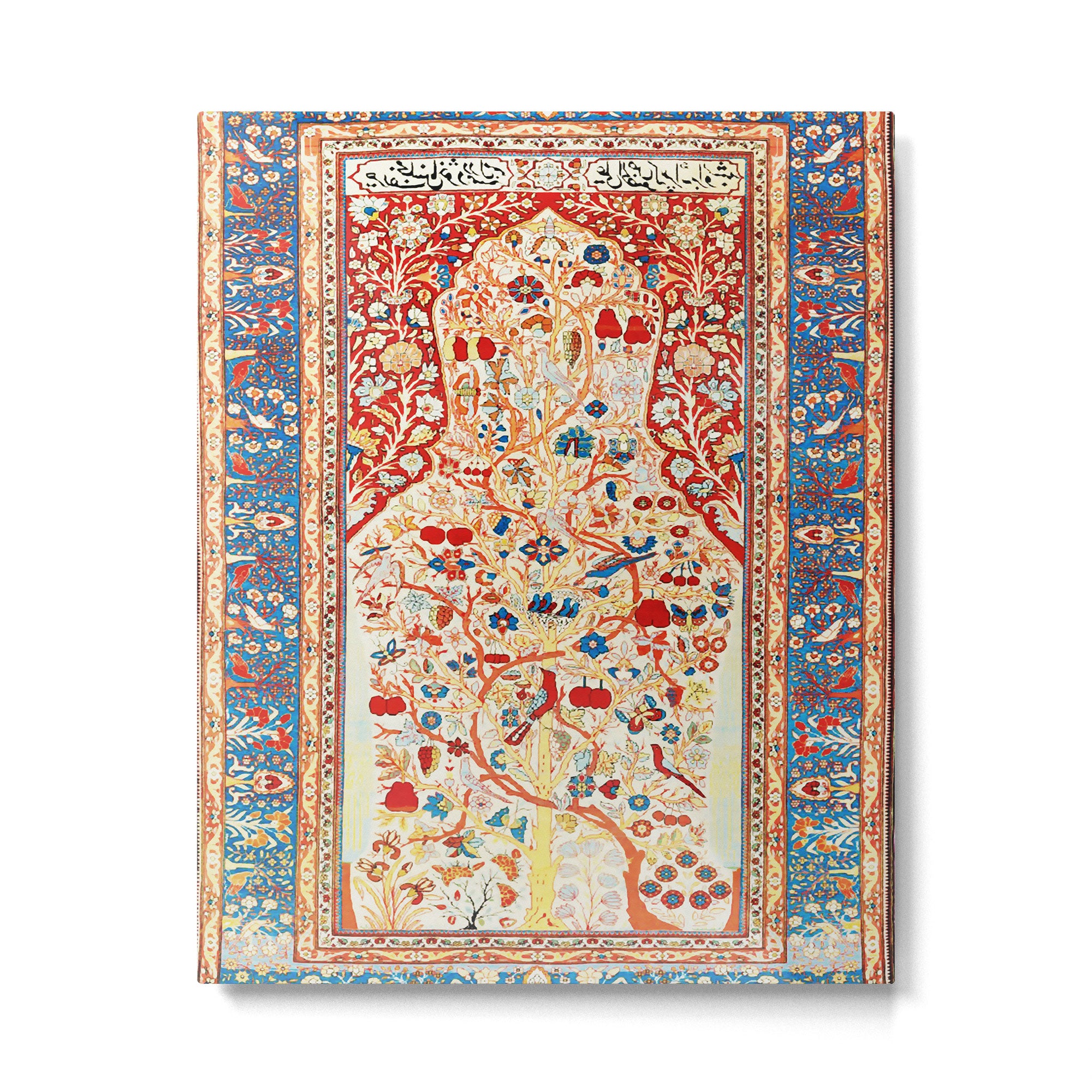 Antique Persian Garden Rug With Birds Print Metal Print Gallery Image 4
