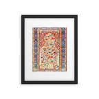Antique Persian Garden Rug With Birds Print Framed Art Print Gallery Image 4