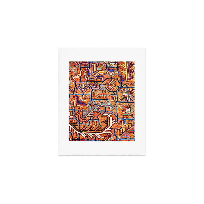 Antique Persian Heriz Carpet Print  Art Print Gallery Image 1