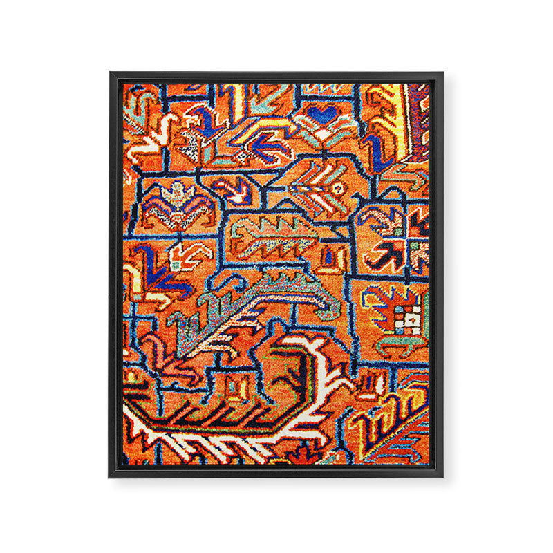 Antique Persian Heriz Carpet Print  Framed Canvas Print Gallery Image 3