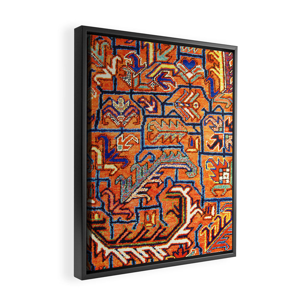 Antique Persian Heriz Carpet Print  Framed Canvas Print Gallery Image 2