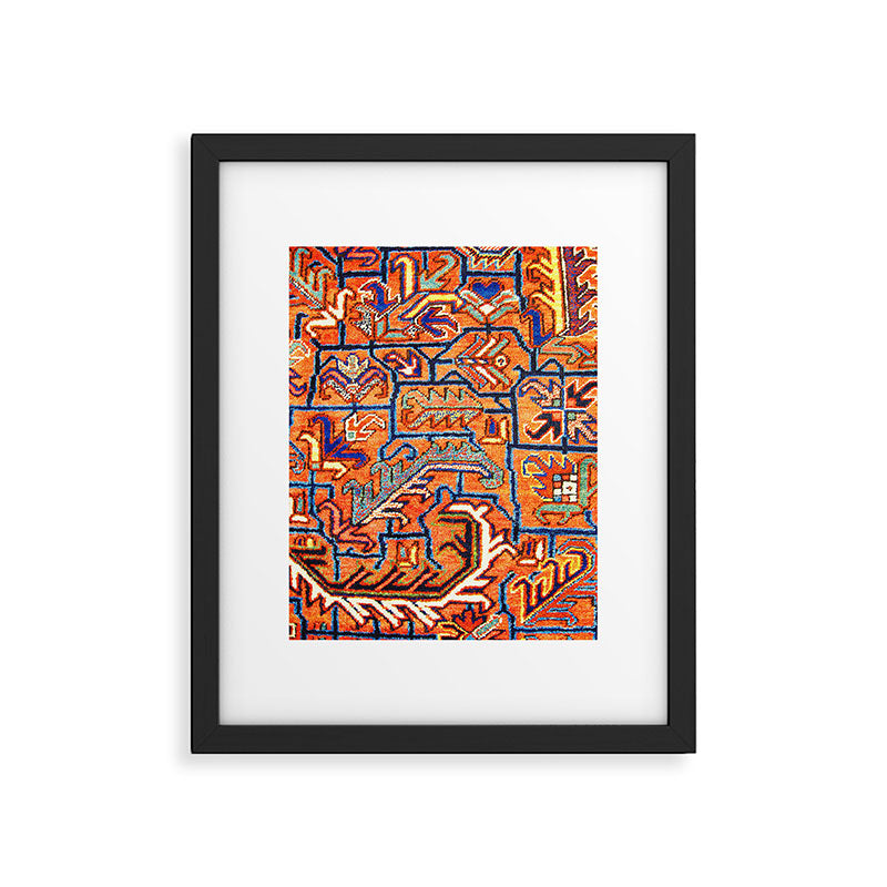 Antique Persian Heriz Carpet Print  Framed Art Print Gallery Image 4