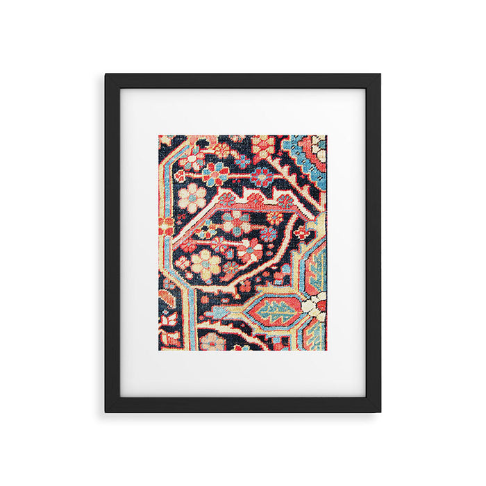 Antique Persian Heriz Carpet Print Framed Art Print Gallery Image 1