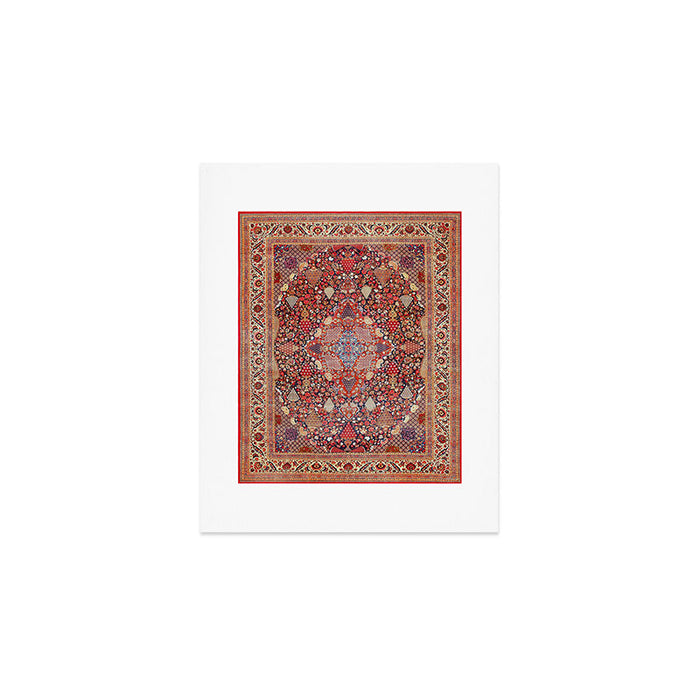 Antique Persian Kashan Dabir Rug Print Art Print Gallery Image 1