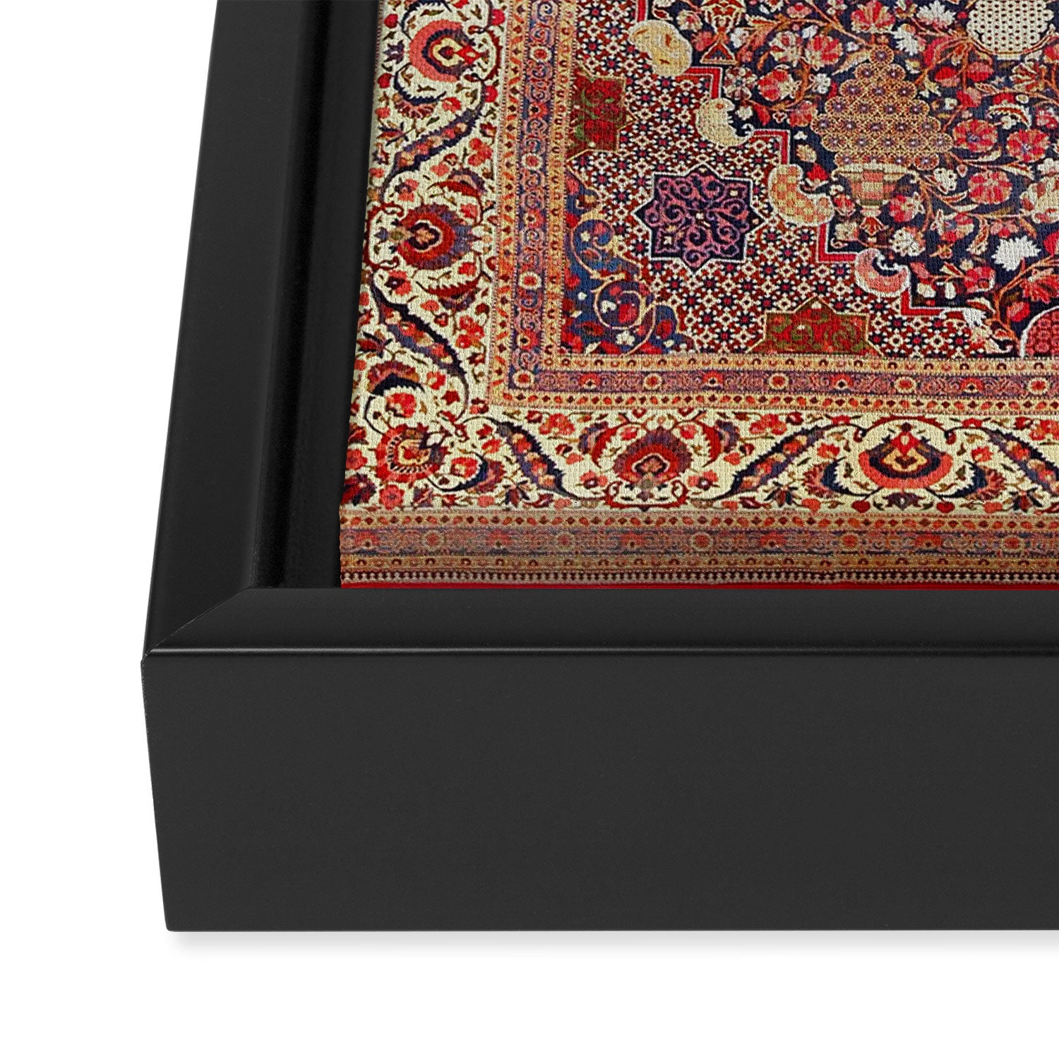 Antique Persian Kashan Dabir Rug Print Framed Canvas Print Gallery Image 3