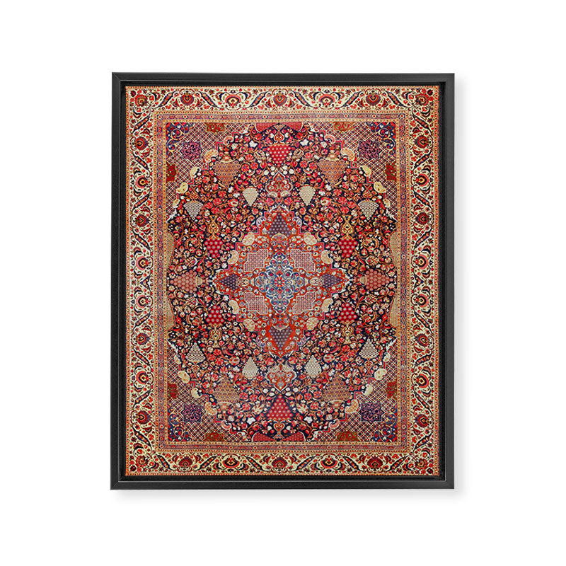 Antique Persian Kashan Dabir Rug Print Framed Canvas Print Gallery Image 3