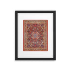 Antique Persian Kashan Dabir Rug Print Framed Art Print Gallery Image 4