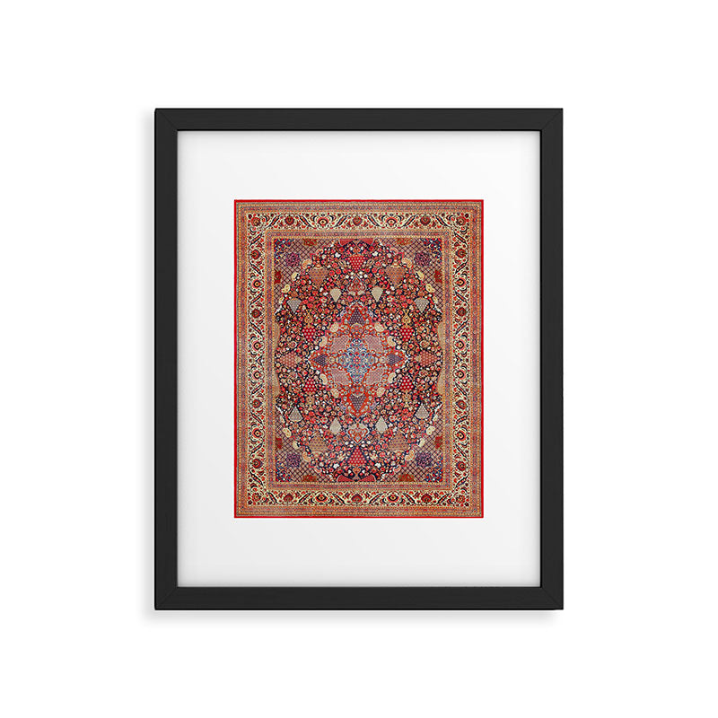 Antique Persian Kashan Dabir Rug Print Framed Art Print Gallery Image 4