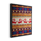 Antique Persian Rug Print With Abstract Quadrupeds Framed Canvas Print Gallery Image 2