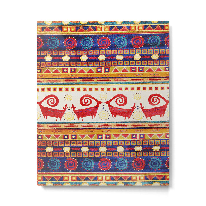Antique Persian Rug Print With Abstract Quadrupeds Metal Print Gallery Image 1