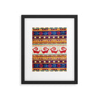 Antique Persian Rug Print With Abstract Quadrupeds Framed Art Print Gallery Image 4