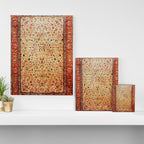 Antique Persian Rug Print With Gold Field Canvas Print Gallery Image 3