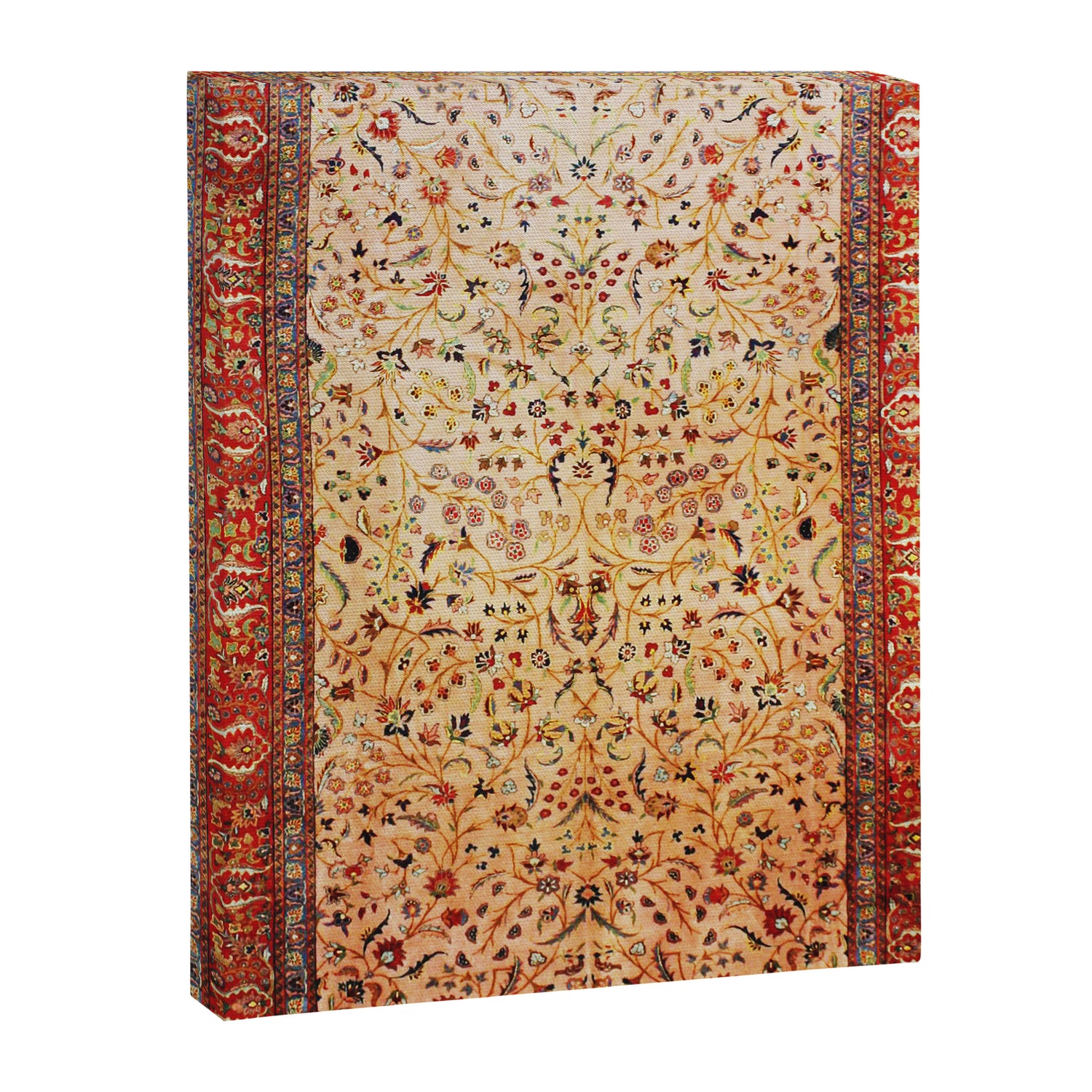 Antique Persian Rug Print With Gold Field Canvas Print Gallery Image 3