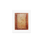 Antique Persian Rug Print With Gold Field Art Print Gallery Image 1