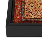 Antique Persian Rug Print With Gold Field Framed Canvas Print Gallery Image 3