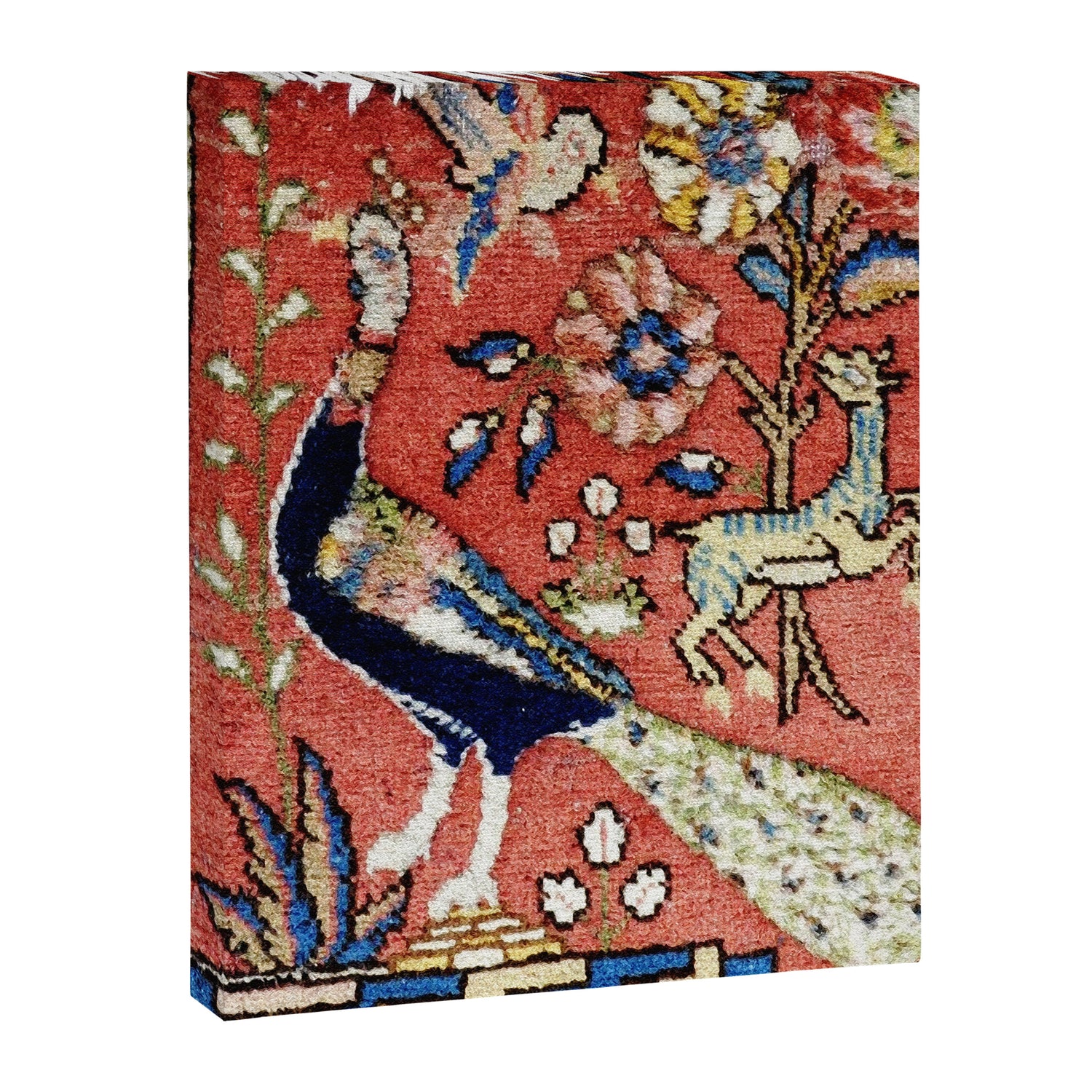 Antique Persian Rug Print with Peacock & Deer Canvas Print Gallery Image 3
