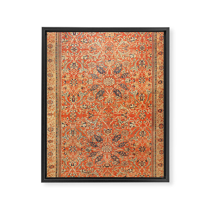 Antique Persian Sultanabad Rug Print Framed Canvas Print Gallery Image 1