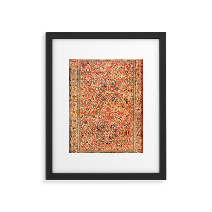 Antique Persian Sultanabad Rug Print Framed Art Print Gallery Image 1
