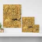 Antique Persian Tabriz Animal Rug Print Canvas Print Gallery Image 3