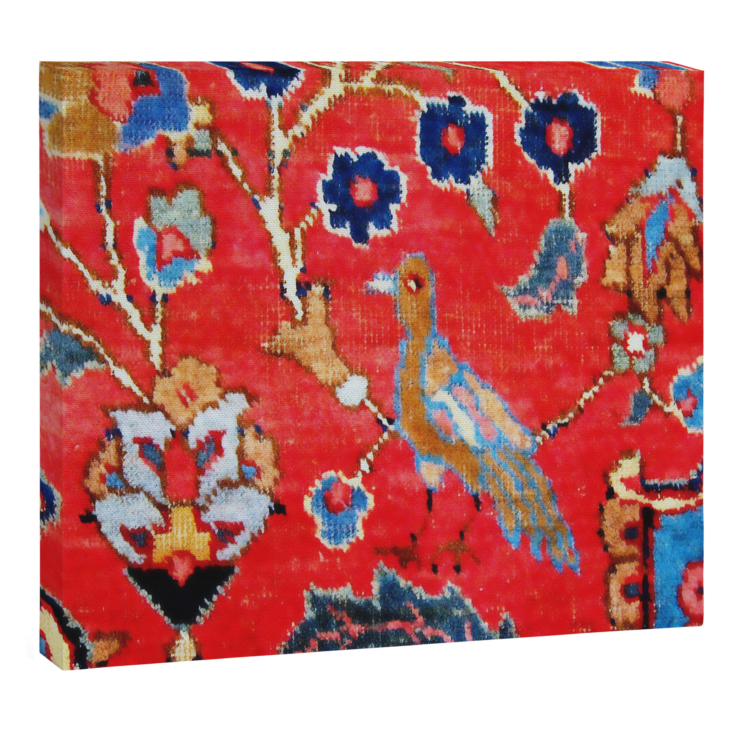 Antique Persian Tabriz Carpet Print With Bird Canvas Print Gallery Image 3