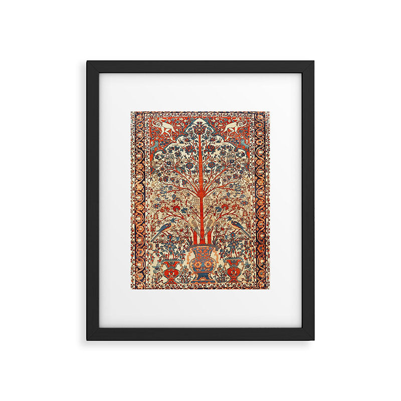Antique Persian Tree Of Life Rug Print  Framed Art Print Gallery Image 5